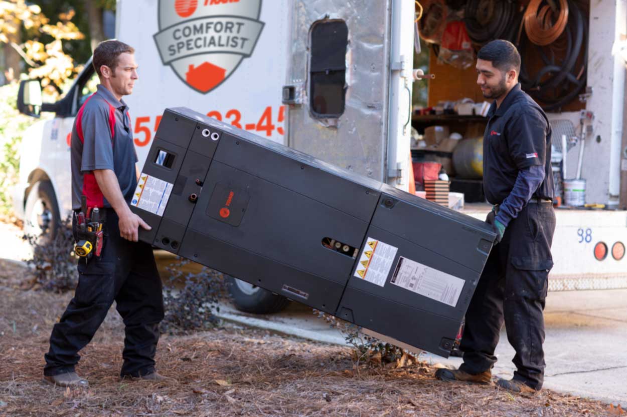 trane heat pump being unloaded